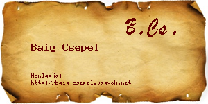 Baig Csepel névjegykártya